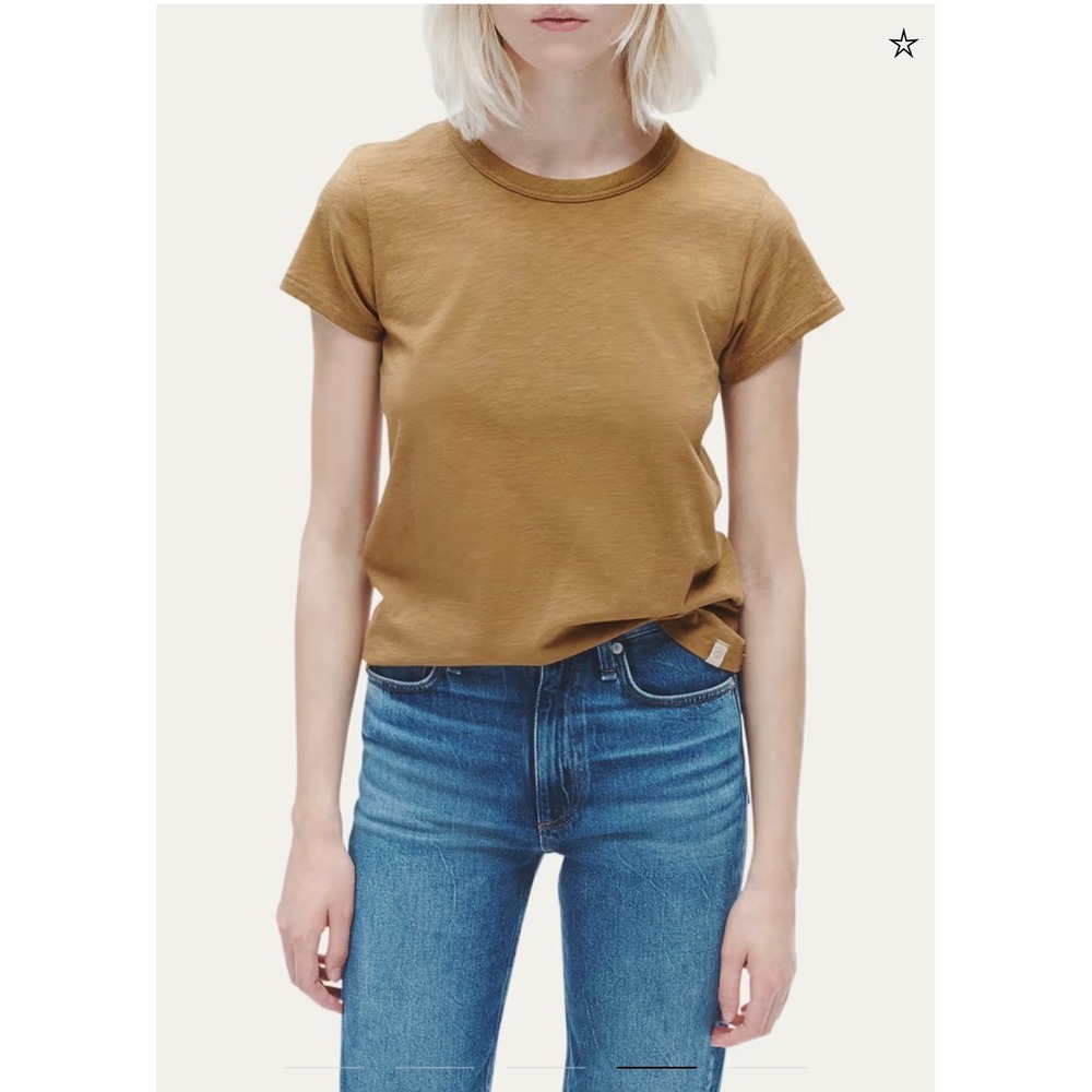 RAG & BONE Classic Slub Jersey Crewneck T-Shirt Khaki Size S